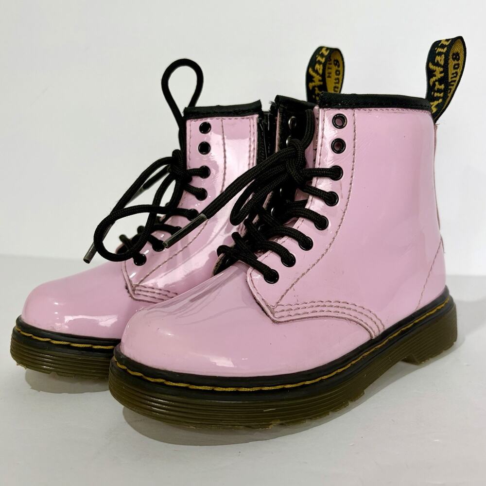 Dr. Martens 1460 T Girl Toddler Size 8 Pink Patent Leather Lace Up Boots
